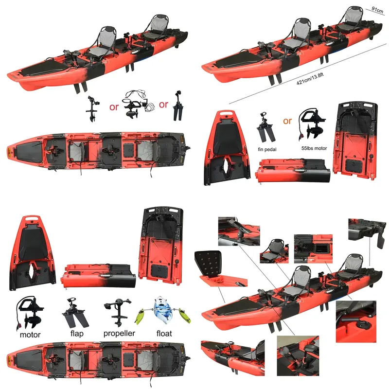 เรือคายัคแบบมีมอเตอร์ไฟฟ้า 3 ท - Fishing Kayak Pedal Drive บทวิจารณ์และราคา