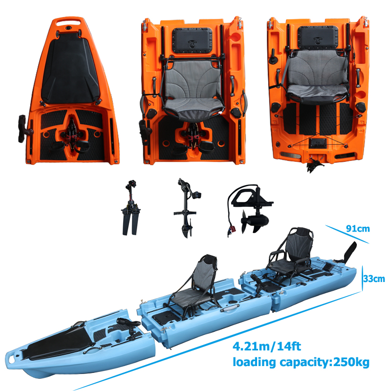 เรือคายัคแบบถอดประกอบได้ 14 ฟุ - Fishing Kayak Sit In บทวิจารณ์และราคา