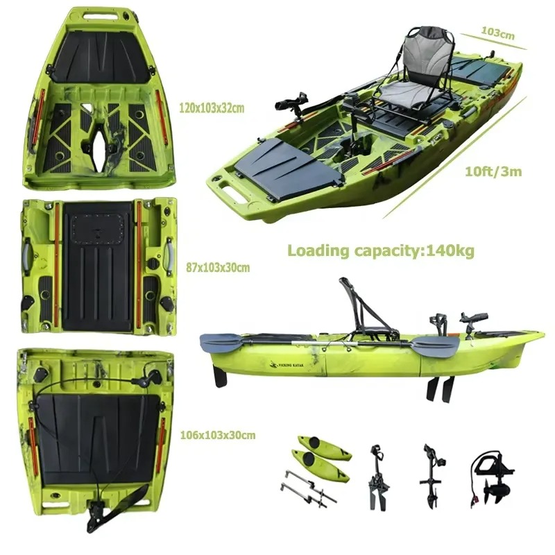 เรือคายัคแบบมีใบพัดขนาด 10 ฟุต - Fishing Kayak Pedal Drive บทวิจารณ์และราคา